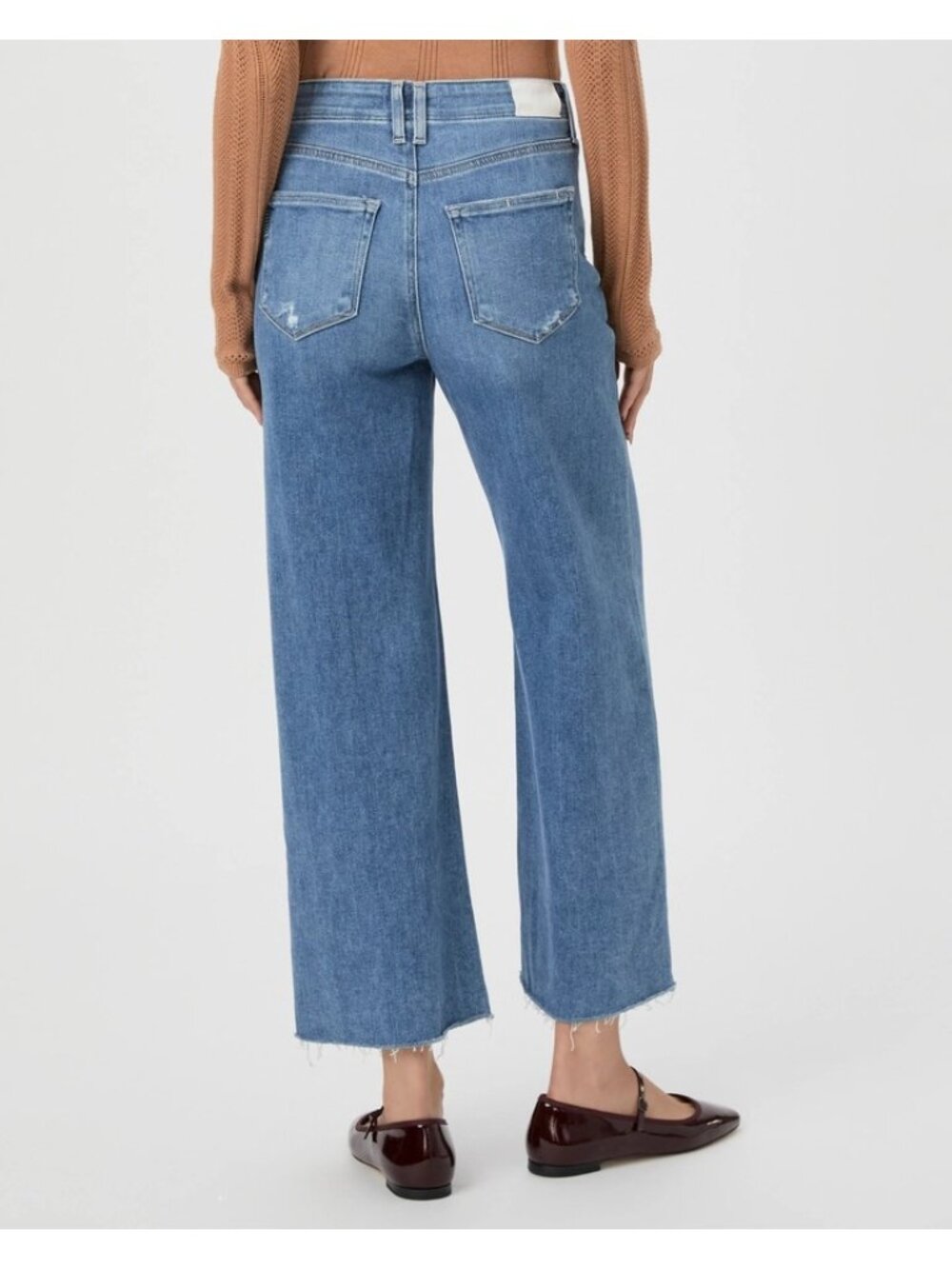 Paige Anessa Wide Leg Jean in Sunnie Distressed Wash 29 - Picture 8 of 8